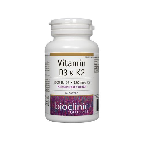 Bioclinic Naturals, Vitamin D3&K2, 60 Softgels