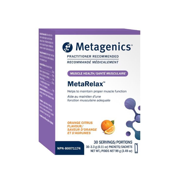 美国Metagenics MetaRelax® 放松镁粉 30袋 助力神经放松 肌肉舒缓 睡眠情绪双重支持 高吸收甘胺酸镁配方