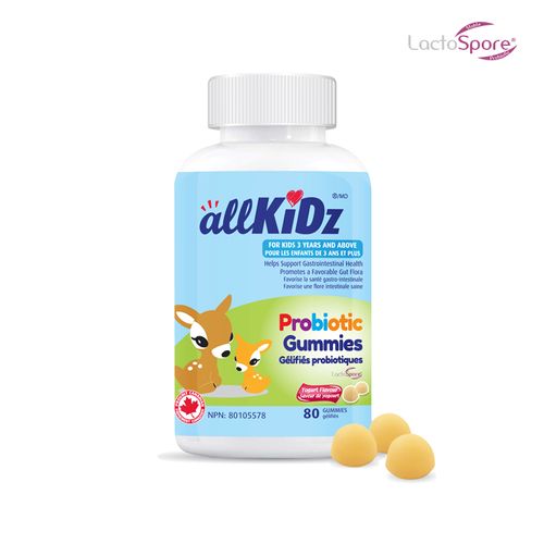 加拿大allKiDz儿童益生菌软糖 酸奶味80粒 升级LactoSpore®孢子益生菌 支持肠道与免疫健康