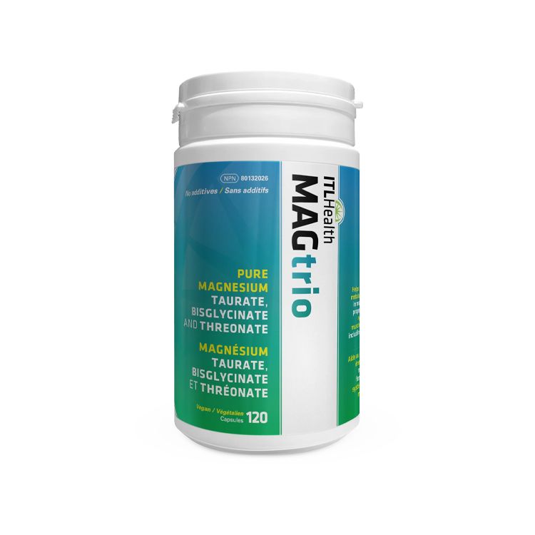 加拿大ITL Health 三重复合镁胶囊 120粒 甘氨酸镁+牛磺酸镁+苏糖酸镁 精准支持心脏/肌肉与大脑功能