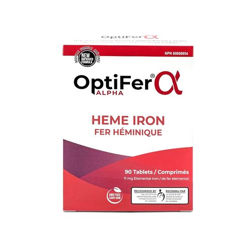 OptiFer Alpha, Heme Iron, 90 Tablets