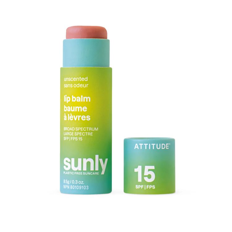 Attitude, Sunly™ Tinted Lip Balm SPF 15, Unscented, 8.5g