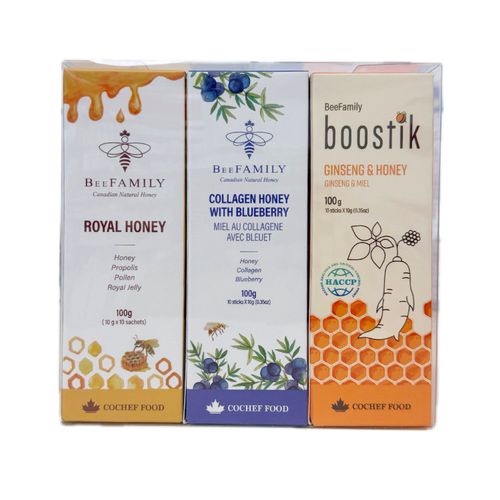 BeeFamily, Premium Honey Stick, 10 Sticks x 3