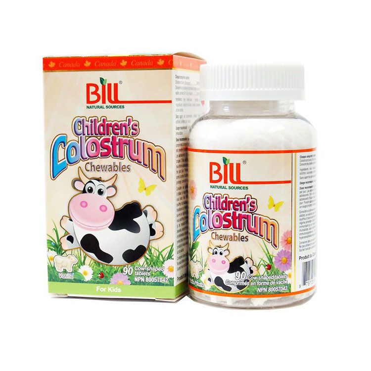 加拿大Bill儿童牛初乳咀嚼片 90片装 富含免疫球蛋白 提升免疫