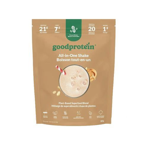 加拿大Good Protein完全植物营养粉 880克/花生酱味/20次量 每份提供21克植物蛋白 以及纤维益生元和20余种维生素矿物质