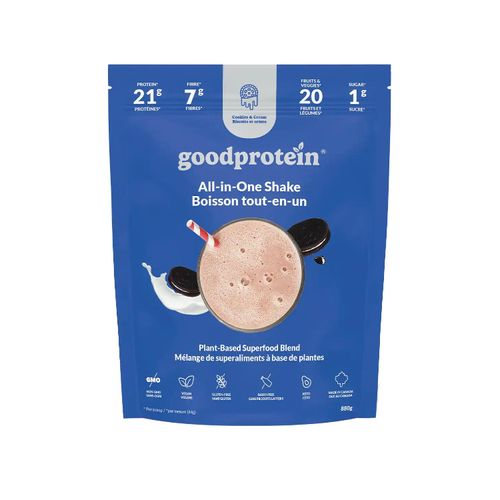 加拿大Good Protein完全植物营养粉 880克/饼干奶油味/20次量 每份提供21克植物蛋白 以及纤维益生元和20余种维生素矿物质