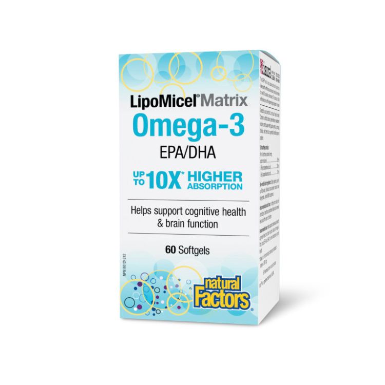 加拿大Natural Factors LipoMicel®脂质胶束鱼油 60粒 吸收率比标准配方高出10倍 可咀嚼服用