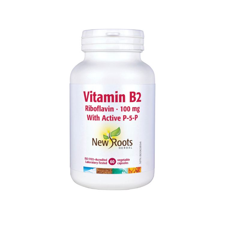 New Roots, Vitamin B2, Riboflavin with Active P-5-P, 60 Vegetable Capsules