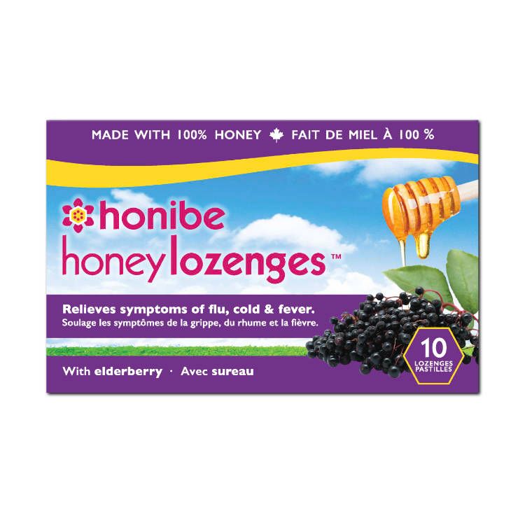 Honibe, honey Lozenges, with Elderberry, 10 lozenges