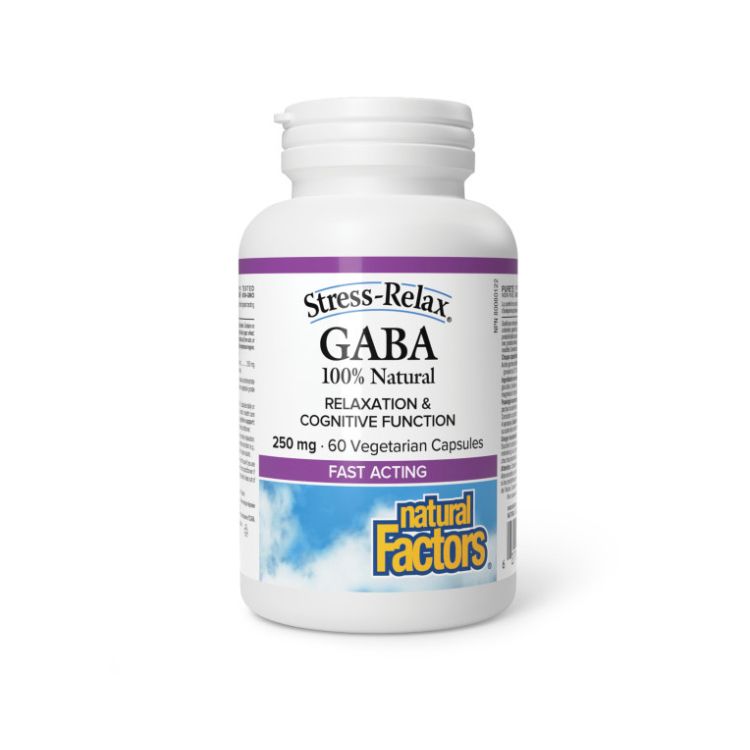 Natural Factors, Stress-Relax, 100% Natural GABA, 250mg, 60 Vegetarian Capsules