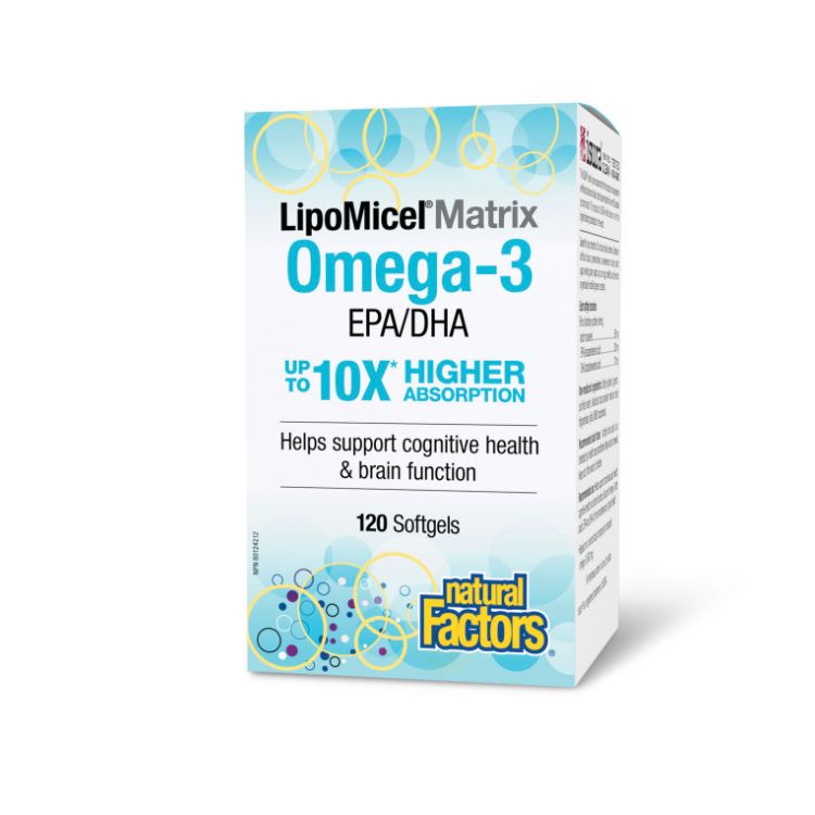 加拿大Natural Factors LipoMicel®脂质胶束鱼油 120粒 吸收率比标准配方高出10倍 可咀嚼服用