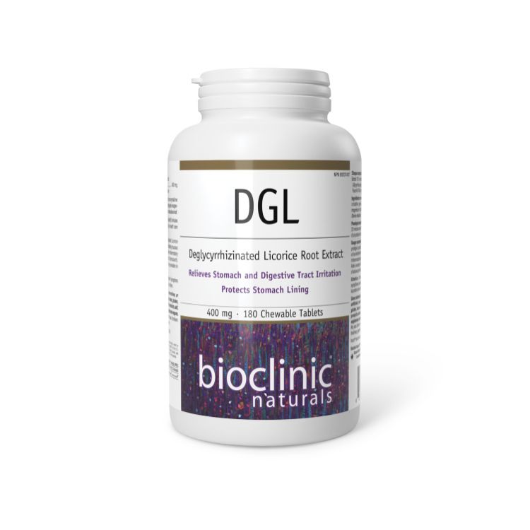 Bioclinic Naturals, DGL Deglycyrrhizinated Licorice Root, 400mg, 180 Chewable Tablets