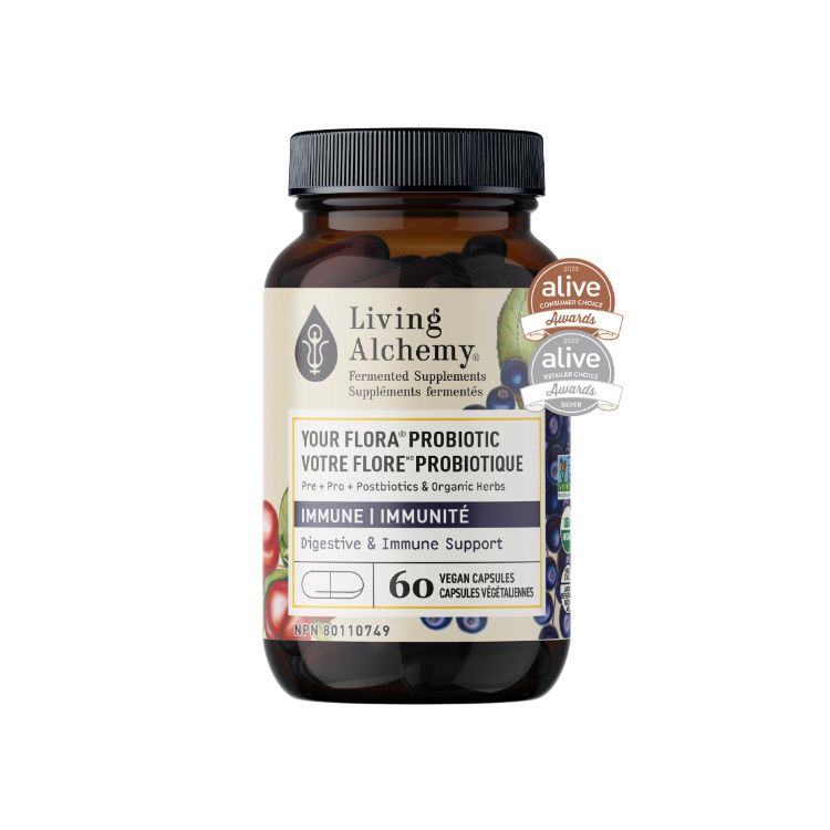 加拿大Living Alchemy聚合发酵益生菌 提升免疫配方/60粒 全面支持消化系统健康 添加接骨木及维C 提升免疫