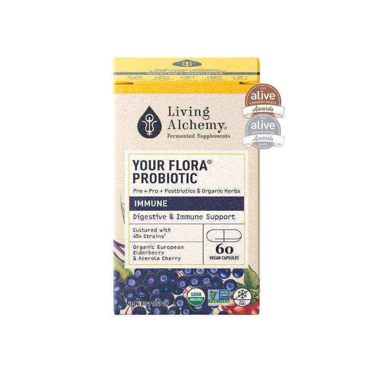 加拿大Living Alchemy聚合发酵益生菌 提升免疫配方/60粒 全面支持消化系统健康 添加接骨木及维C 提升免疫