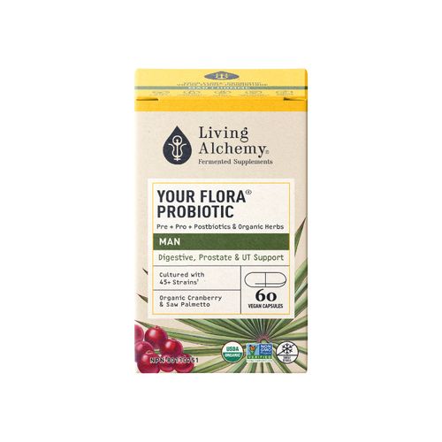 加拿大Living Alchemy聚合发酵益生菌 男性配方/60粒 全面支持消化系统健康 添加锯棕榈蔓越莓 保护前列腺