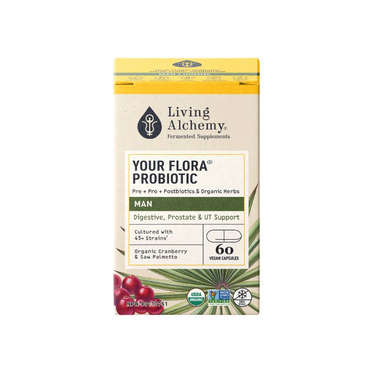 加拿大Living Alchemy聚合发酵益生菌 男性配方/60粒 全面支持消化系统健康 添加锯棕榈蔓越莓 保护前列腺