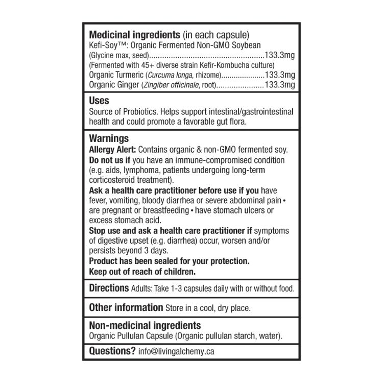 加拿大Living Alchemy聚合发酵益生菌 抗炎配方/60粒 全面支持消化系统健康 添加姜黄生姜 缓解肠道炎症