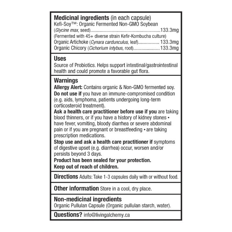 加拿大Living Alchemy聚合发酵益生菌 缓解便秘配方/60粒 全面支持消化系统健康 添加菊苣洋蓟 缓解便秘和抗生素不适