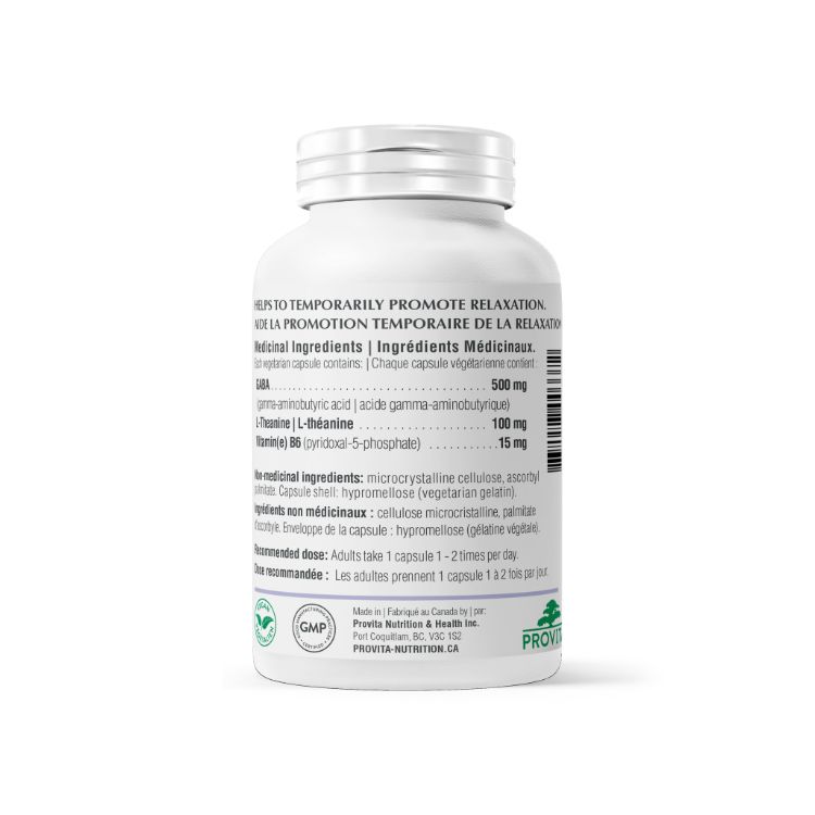 加拿大Provita复合GABA胶囊 60粒 含茶氨酸配方 放松情绪 集中注意力 改善睡眠