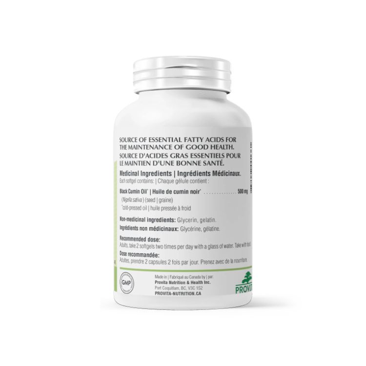 加拿大Provita黑孜然油软胶囊 60粒 亚油酸来源 提升免疫 改善过敏 有助胰岛素敏感性