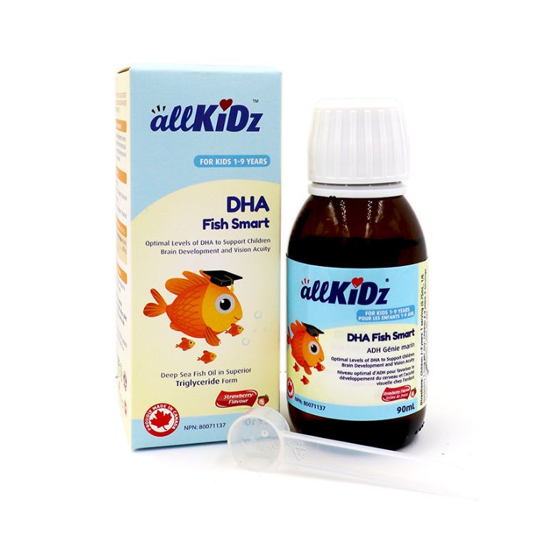 加拿大allKiDz液体儿童DHA 适用1~9岁儿童 促进大脑眼睛发育 采用IFOS五星认证鱼油 草莓味道无腥味