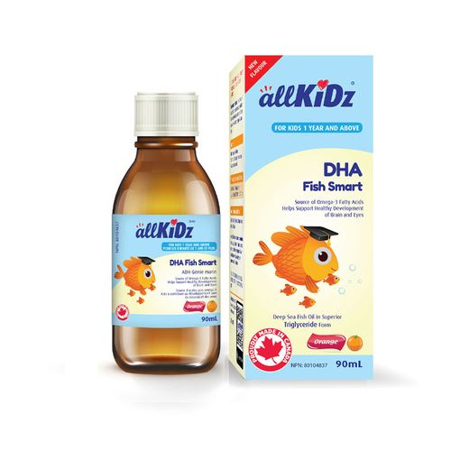 allKiDz, DHA Fish Smart, Fish Oil Omega-3s for Kids, 90 ml