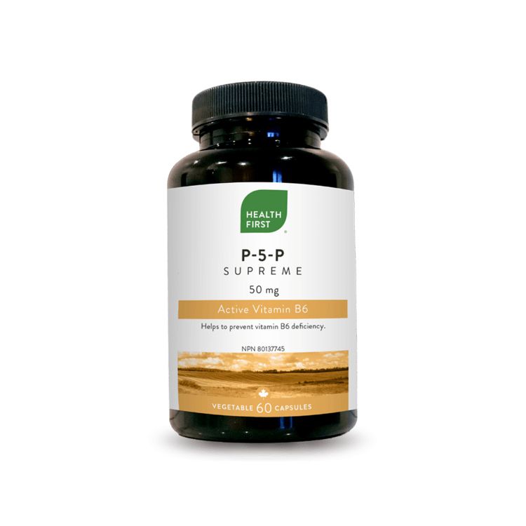 加拿大Health First活性维生素B6胶囊 50毫克/60粒 P-5-P形式 9岁以上可用 有助能量代谢 红细胞生成