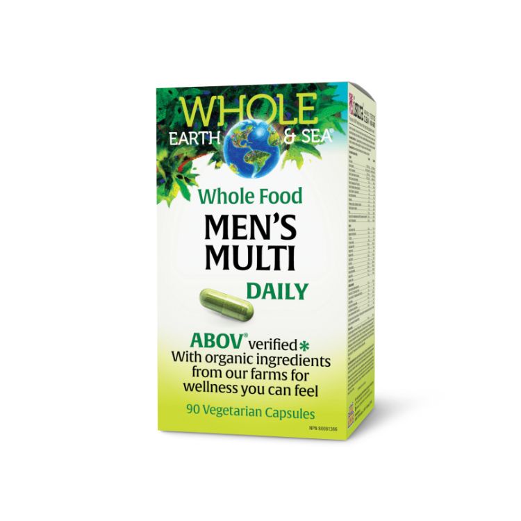 加拿大Whole Earth & Sea男性复合维生素胶囊 90粒 提升免疫 保障男性日常营养需求 含独家配方全食物混合物