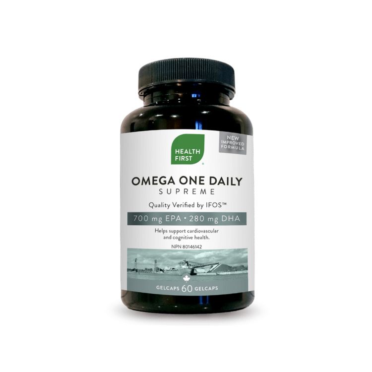 加拿大Health First超级浓缩鱼油胶囊 60粒 每天1粒配方 天然甘油三酯形式 提供700毫克EPA/280毫克DHA 青少年成人均可使用