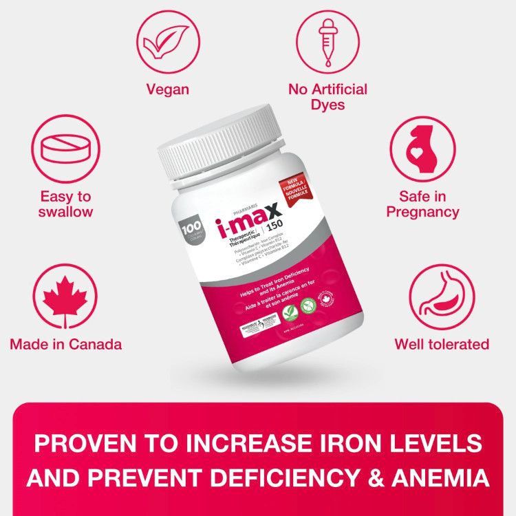 Pharmaris, i-max, Iron Supplement, 150 mg, 100 Capsules
