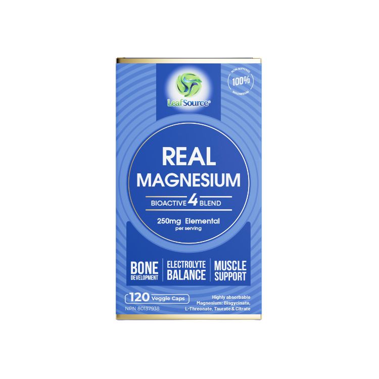 LeafSource, Real Magnesium, Bio-Active 4 Blend, 120 Vcaps