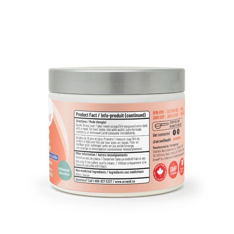 加拿大Arcwell N-乙酰-L-半胱氨酸NAC粉 600mg/60克/100次量 98%纯度 缓解慢性支气管炎症状