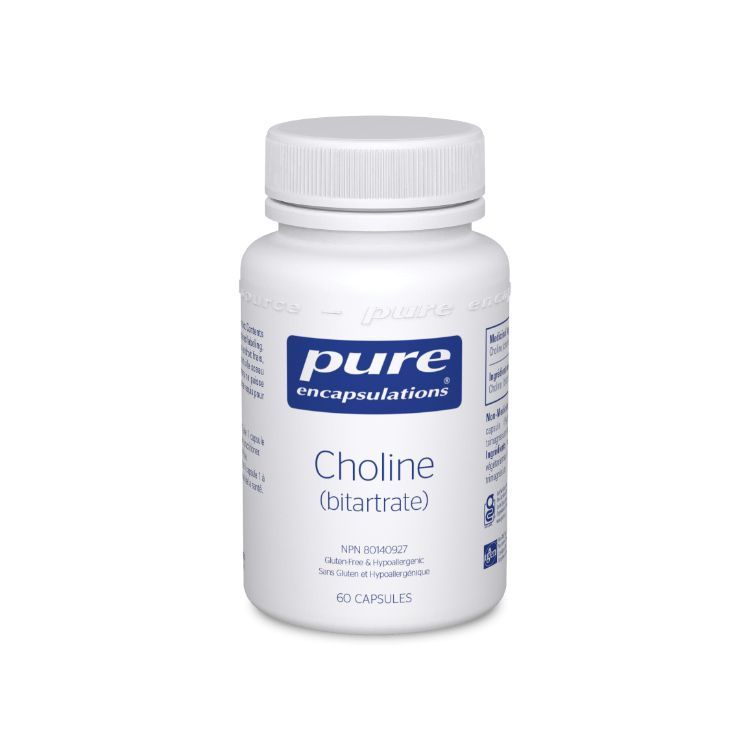 美国Pure Encapsulations酒石酸胆碱胶囊 275毫克/60粒 维持肝脏功能 帮助孕期和哺乳期间营养充足 - Pure Encapsulations | 加拿大生活加