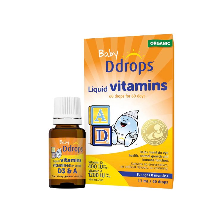 Baby Ddrops, Liquid Vitamin A+D3, 1200IU/400 IU, 60 drops - Ddrops | Lifeplus Natural Health
