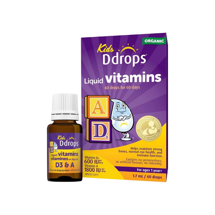 Kids Ddrops, Liquid Vitamin A+D3, 1800IU/600 IU, 60 drops - Ddrops | Lifeplus Natural Health