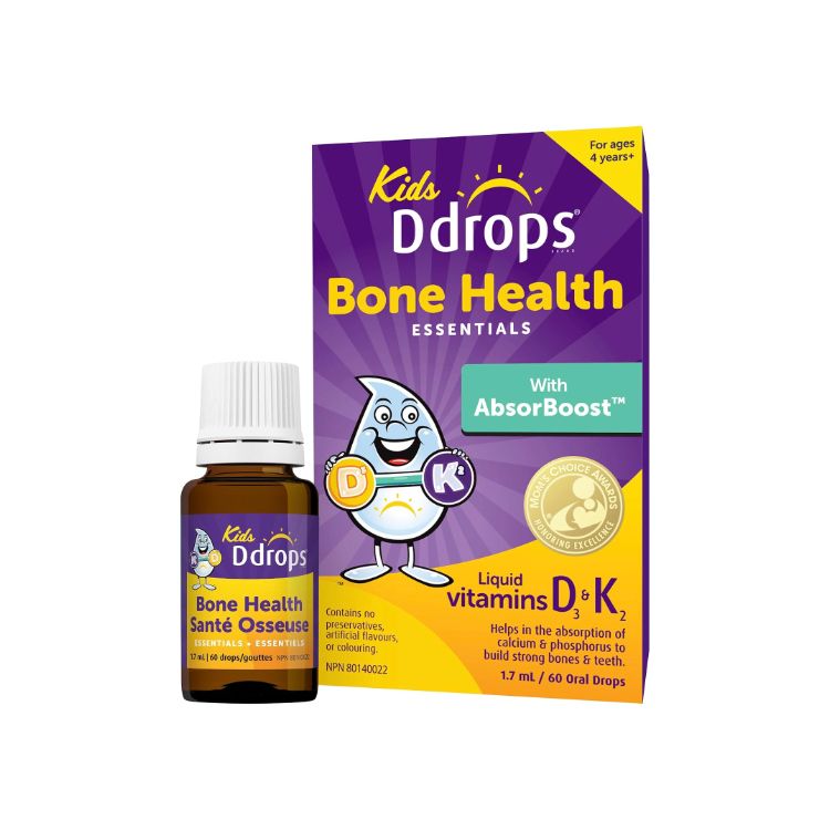 Kids Ddrops, Bone Health Essentials, Vitamin D3 600 IU + K2 45 mcg, 60 Drops - Ddrops | Lifeplus Natural Health