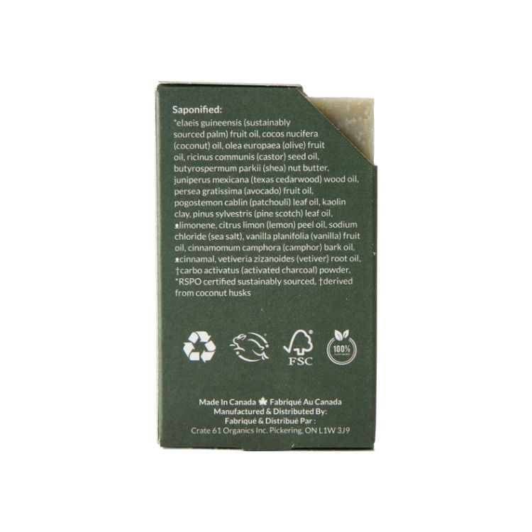 Crate 61 Organic, Bar Soap, Cedarwood & Pine, 110g - Crate 61 Organics | Lifeplus Natural Health