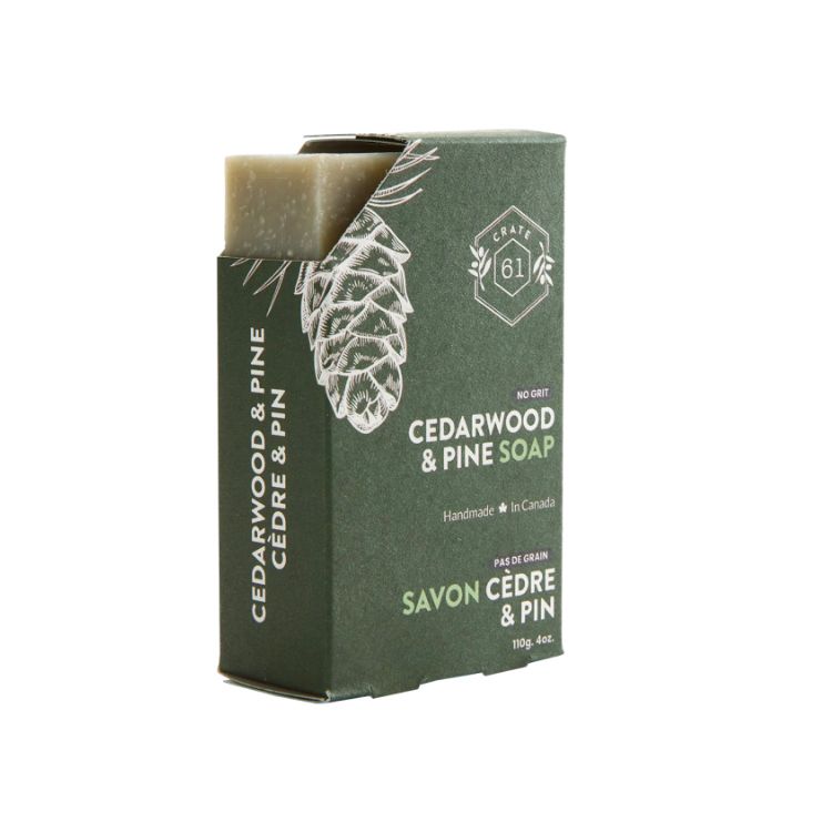 Crate 61 Organic, Bar Soap, Cedarwood & Pine, 110g - Crate 61 Organics | Lifeplus Natural Health