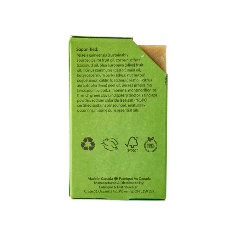 Crate 61 Organic, Bar Soap, Patchouli Lime, 110g - Crate 61 Organics | Lifeplus Natural Health