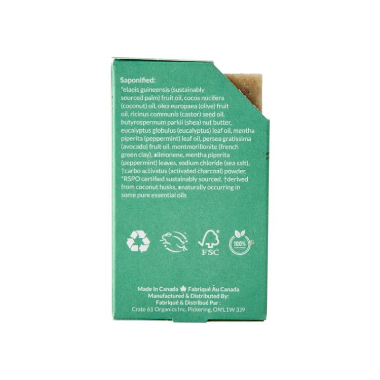 Crate 61 Organic, Bar Soap, Eucamint, 110g - Crate 61 Organics | Lifeplus Natural Health