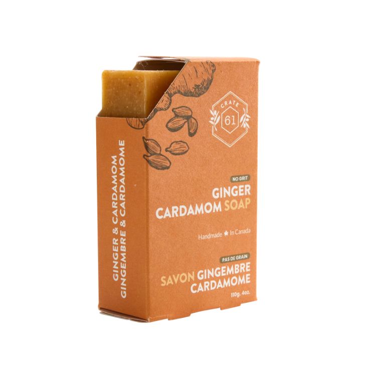 Crate 61 Organic, Bar Soap, Ginger & Cardamom, 110g - Crate 61 Organics | Lifeplus Natural Health