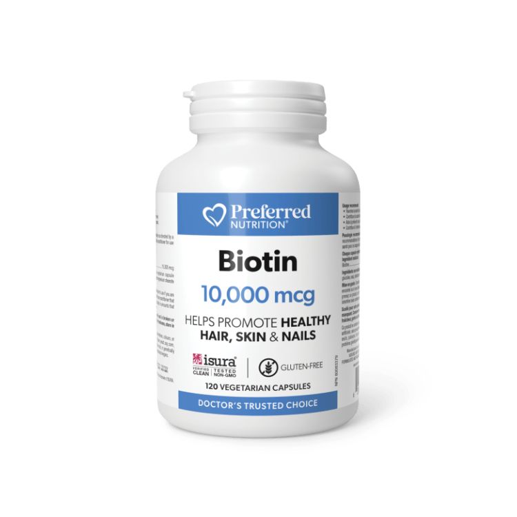 Preferred Nutrition, Biotin, 10000 mcg, 120 Vegetarian Capsules - Preferred Nutrition | Lifeplus Natural Health