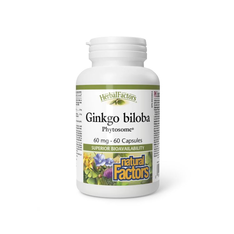 Natural Factors, Ginkgo Biloba Phytosome®, 60mg, 60 Capsules - Natural Factors | Lifeplus Natural Health