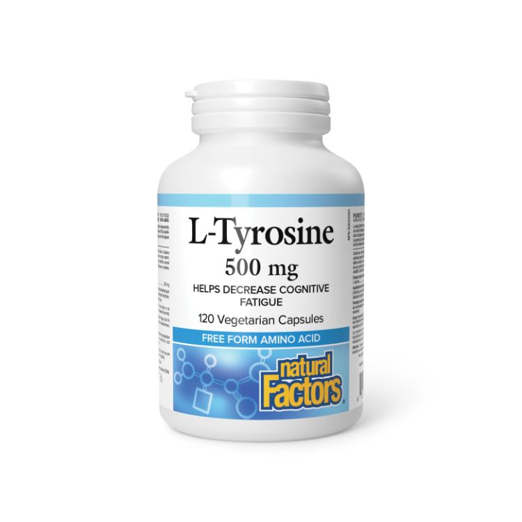 Natural Factors, L-Tyrosine, 500mg, 120 Capsules - Natural Factors | Lifeplus Natural Health