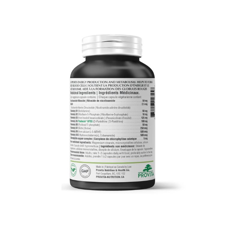 加拿大Provita抗衰老活性维生素B族胶囊 60粒 独特添加NADH和NR配方 促进线粒体功能 支持最佳日常能量产生 - PROVITA | 加拿大生活加