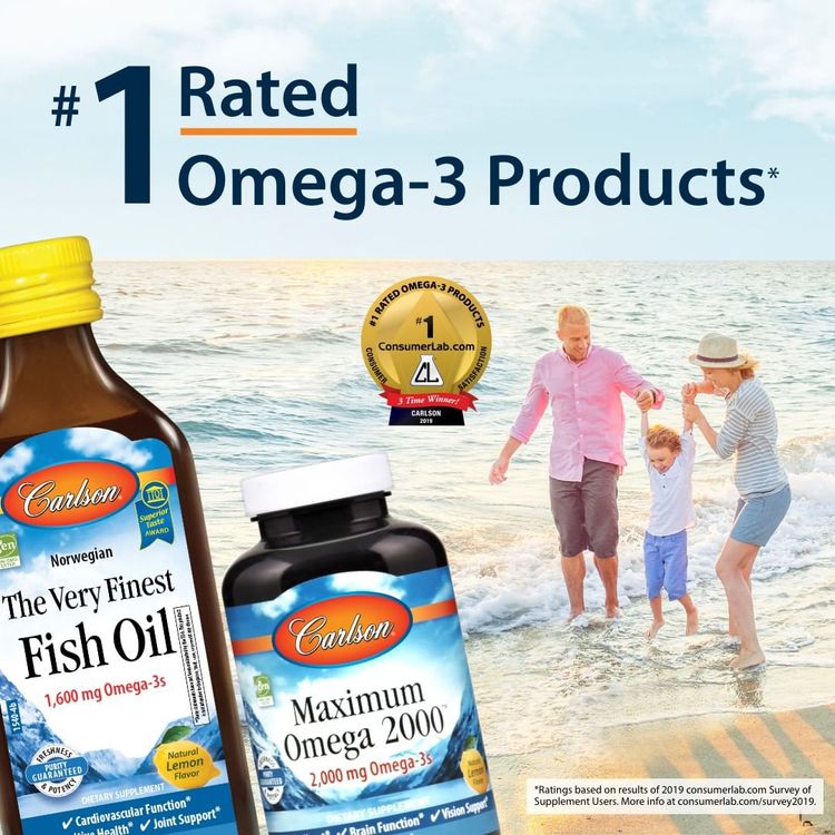 美国Carlson Labs儿童版优选液体鱼油 200毫升桔子味 选用挪威顶级鱼油 半茶匙含800毫克Omega-3