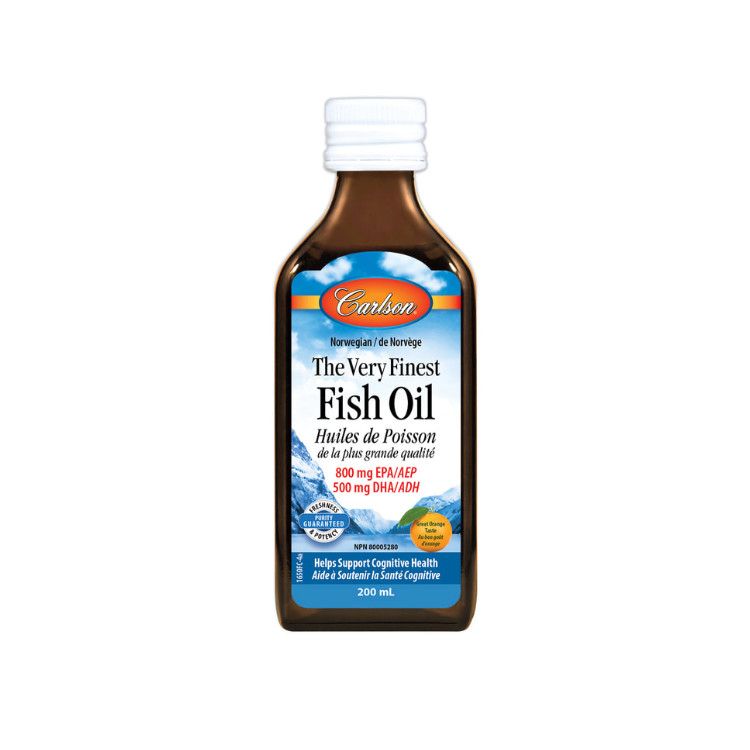 美国Carlson Labs优选液体鱼油 200毫升桔子味 选用挪威顶级鱼油 一茶匙含1600毫克Omega-3