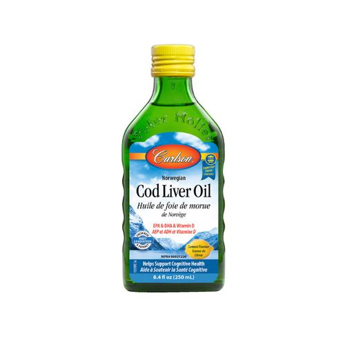 Carlson Laboratories, Norwegian Cod Liver Oil, Lemon Flavour, 250 ml