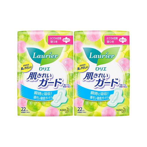Kao, Laurier Sanitary Pads Regular Day Flow With Wings, 20*2 Packs