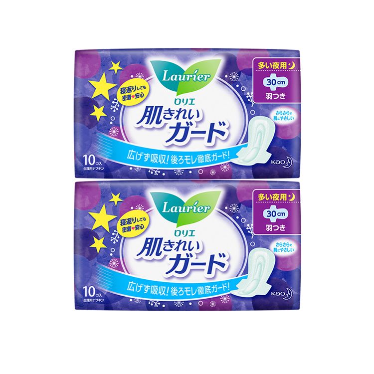 Kao, Laurier Sanitary Pads Regular Night Flow With Wings, 20*2 Packs